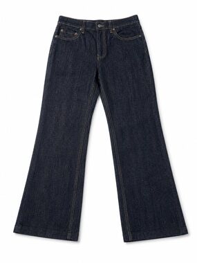 Zara Dark Wash Cropped Bootcut Jeans Women’s US 8 Low Rise Stretch Denim 31x26
